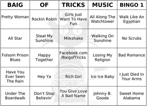 what is music bingo at a bar